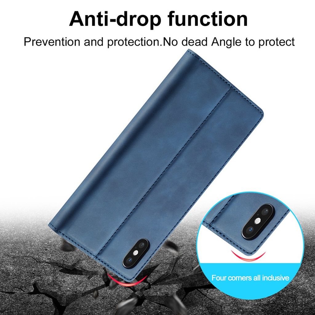 LC.IMEEKE iPhone X/XS Plånboksfodral Stativ - Blå