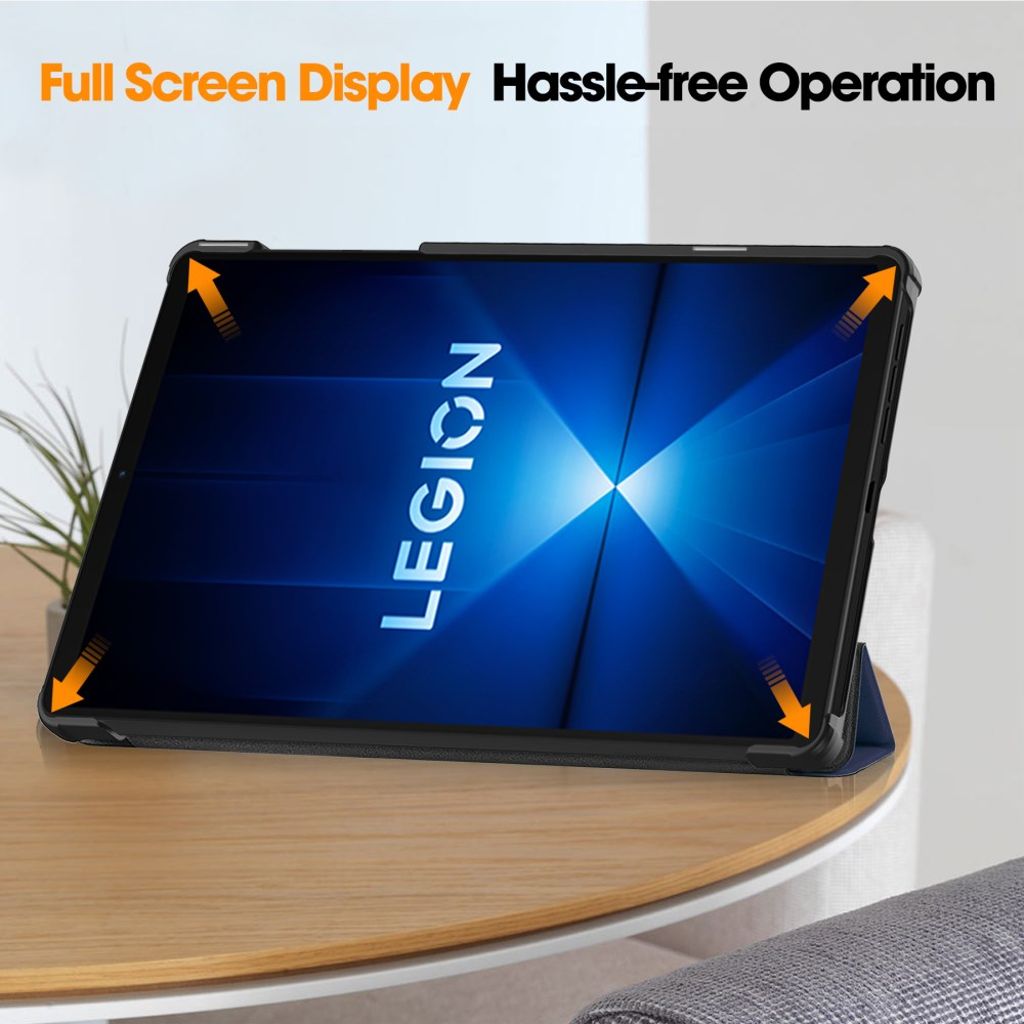 Lenovo Legion Y700 Gen 4 Etui Støtsikker Tri-Fold PU-lær - Blå