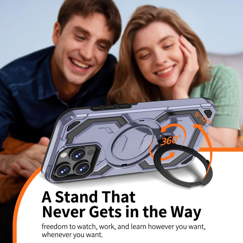 iPhone 15 Pro Max Case with Ring holder - Light blue