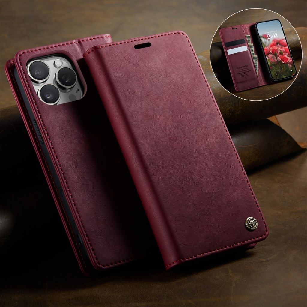 CASEME iPhone 16 Pro Etui med Stativ - Rød