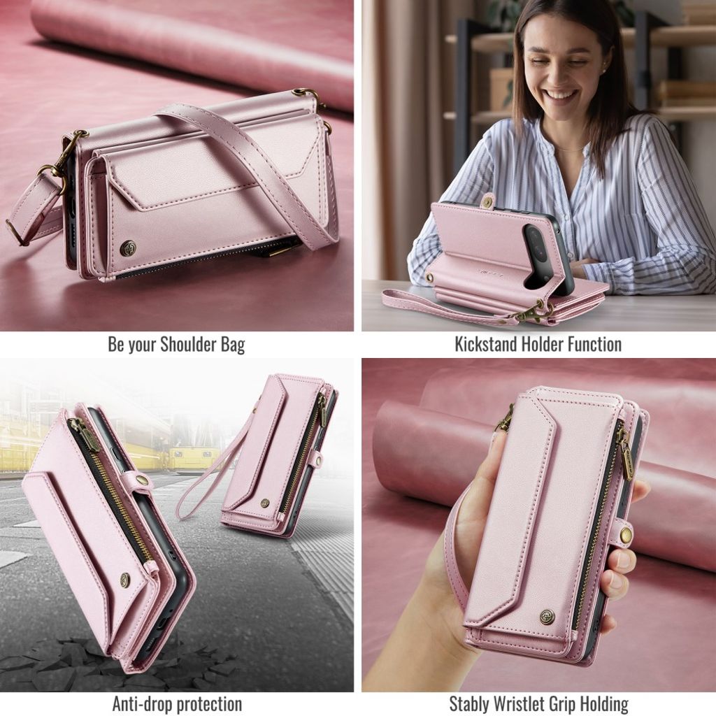 CASEME Google Pixel 10 Pro / Pixel 10 Etui med 10 Kortplads - Lyserød