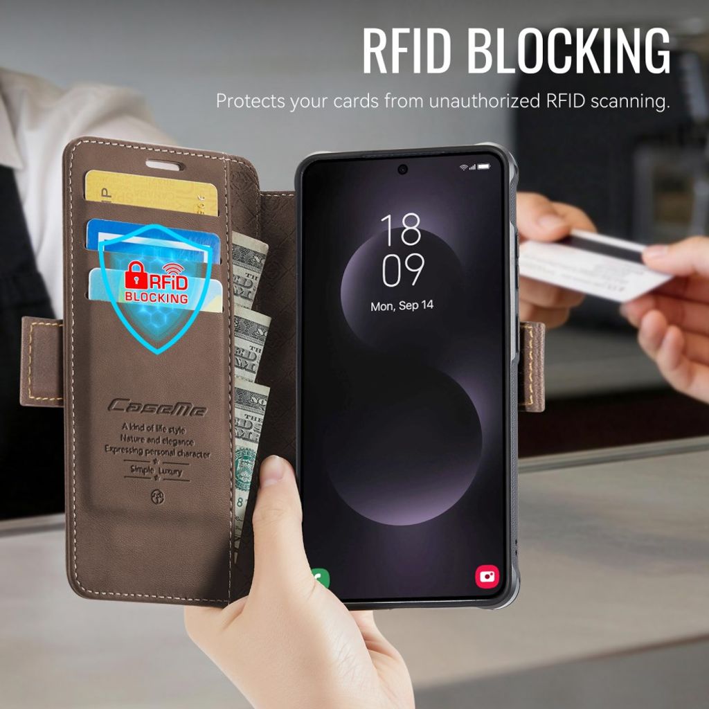 CASEME 053  Samsung Galaxy S24 Ultra  Flip Cover MagSafe RFID-blokerende - Brun