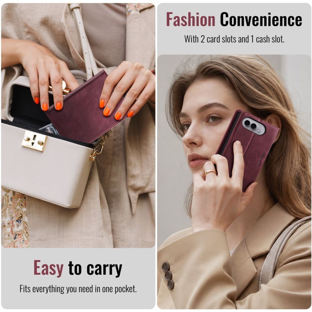 CASEME iPhone Duo Lompakkokotelo RFID-suojauksella - Punainen