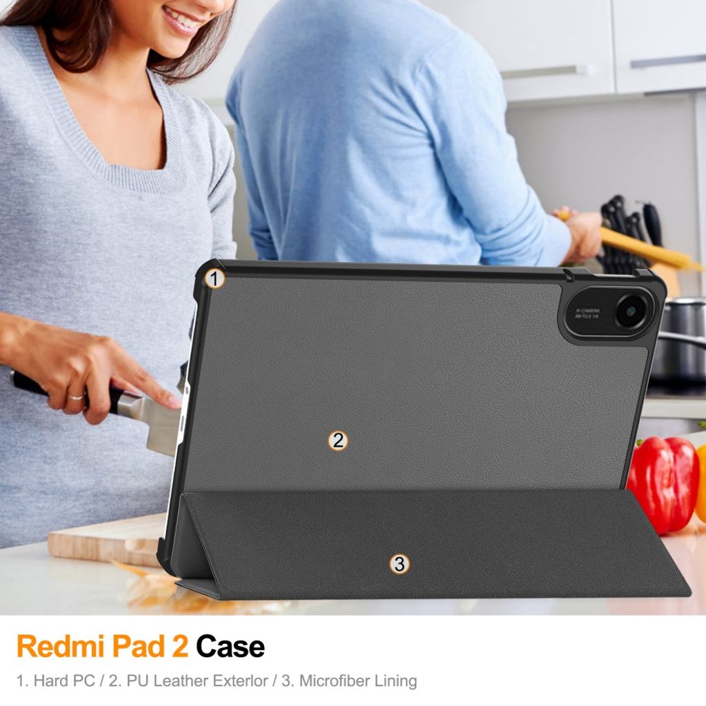 Xiaomi Redmi Pad 2 Cover with Stand - Grey