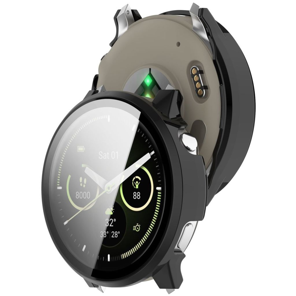 Garmin Venu 4 45mm Skal med Skärmskydd i Härdat Glas – Svart