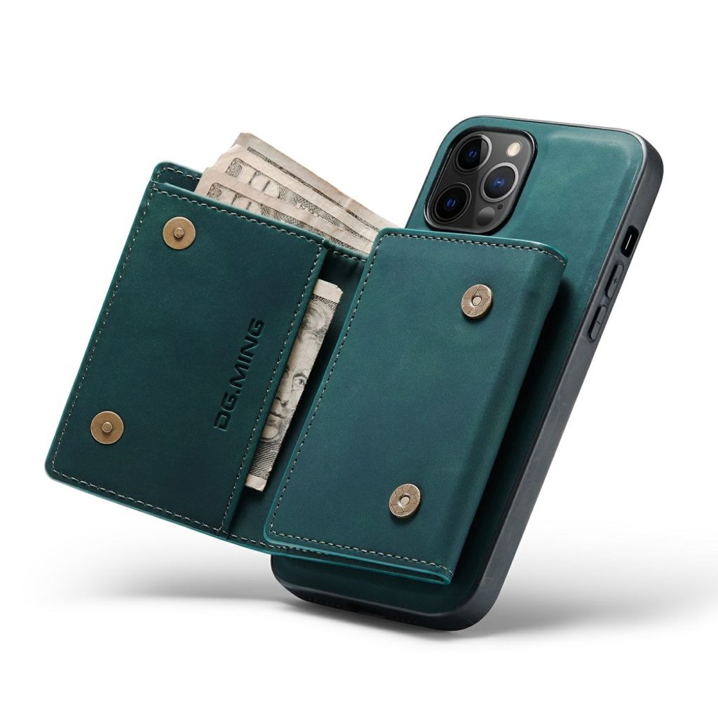 DG.MING iPhone 13 mini Wallet Case with Kickstand – Green