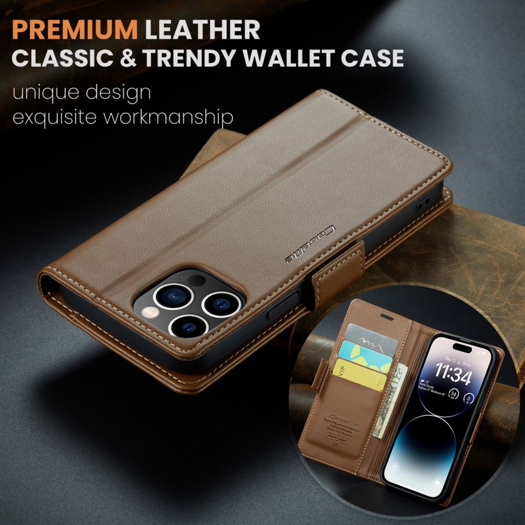 CASEME iPhone 15 Pro Max Cover with Card Slots - Brown
