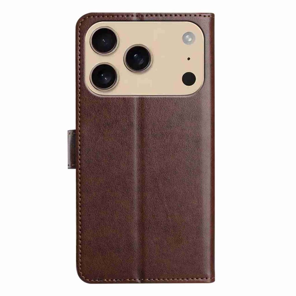 iPhone 18 Pro/17 Pro Flip Cover i PU læder - Mørkebrun