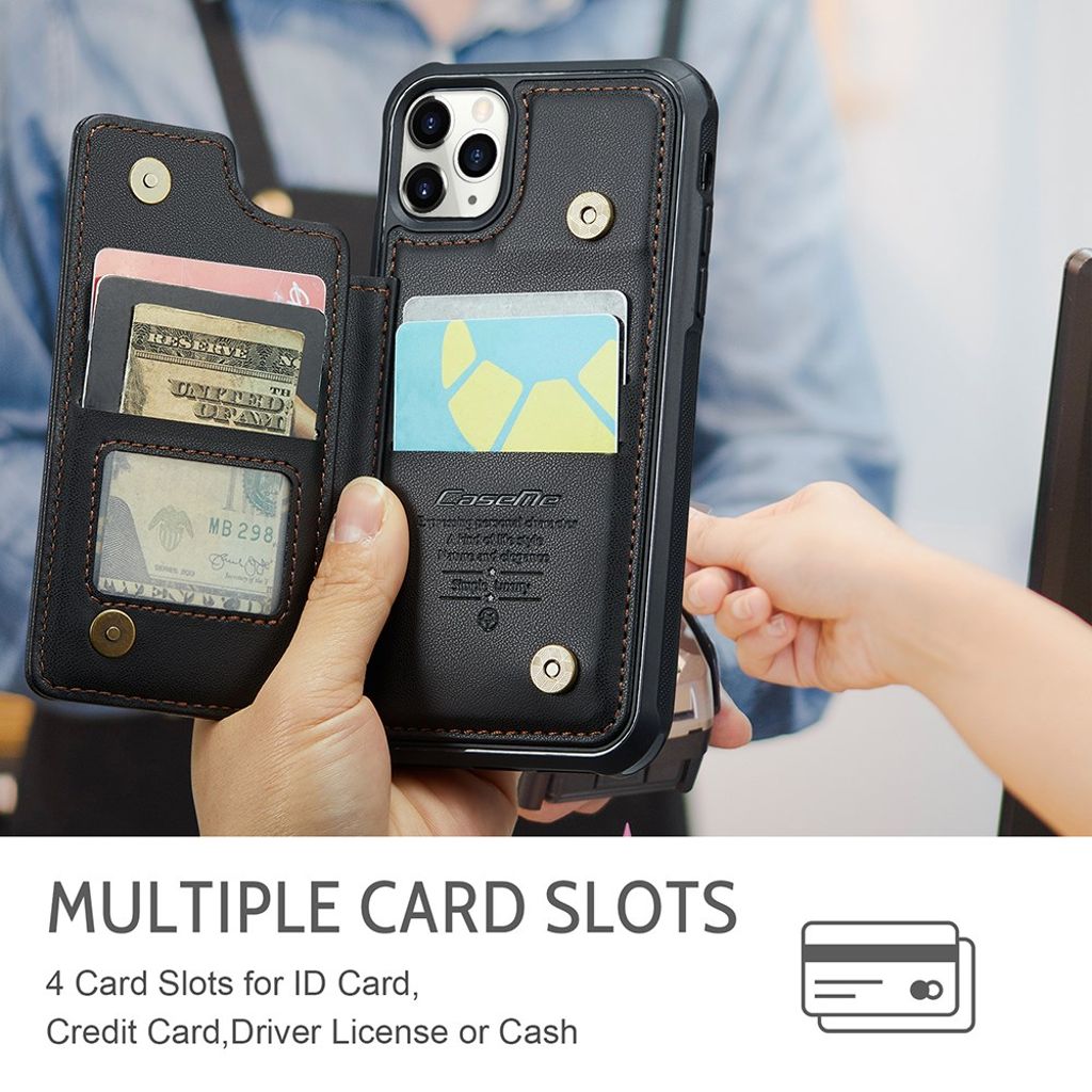 CASEME iPhone 11 Pro Cover med 5 Kortplads - Sort