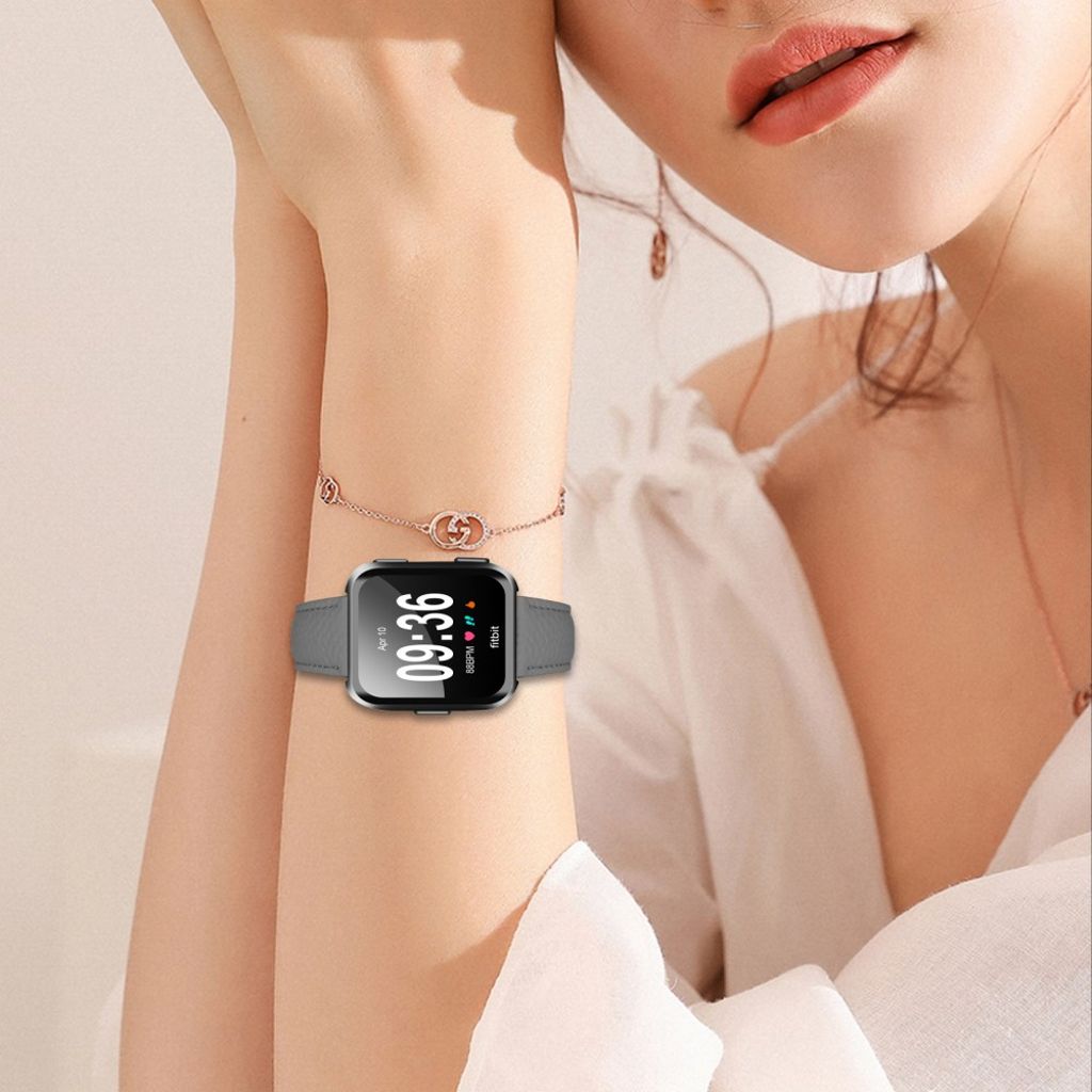 Fitbit Versa/Versa Lite/Versa 2 Urrem PU Læder – Grå