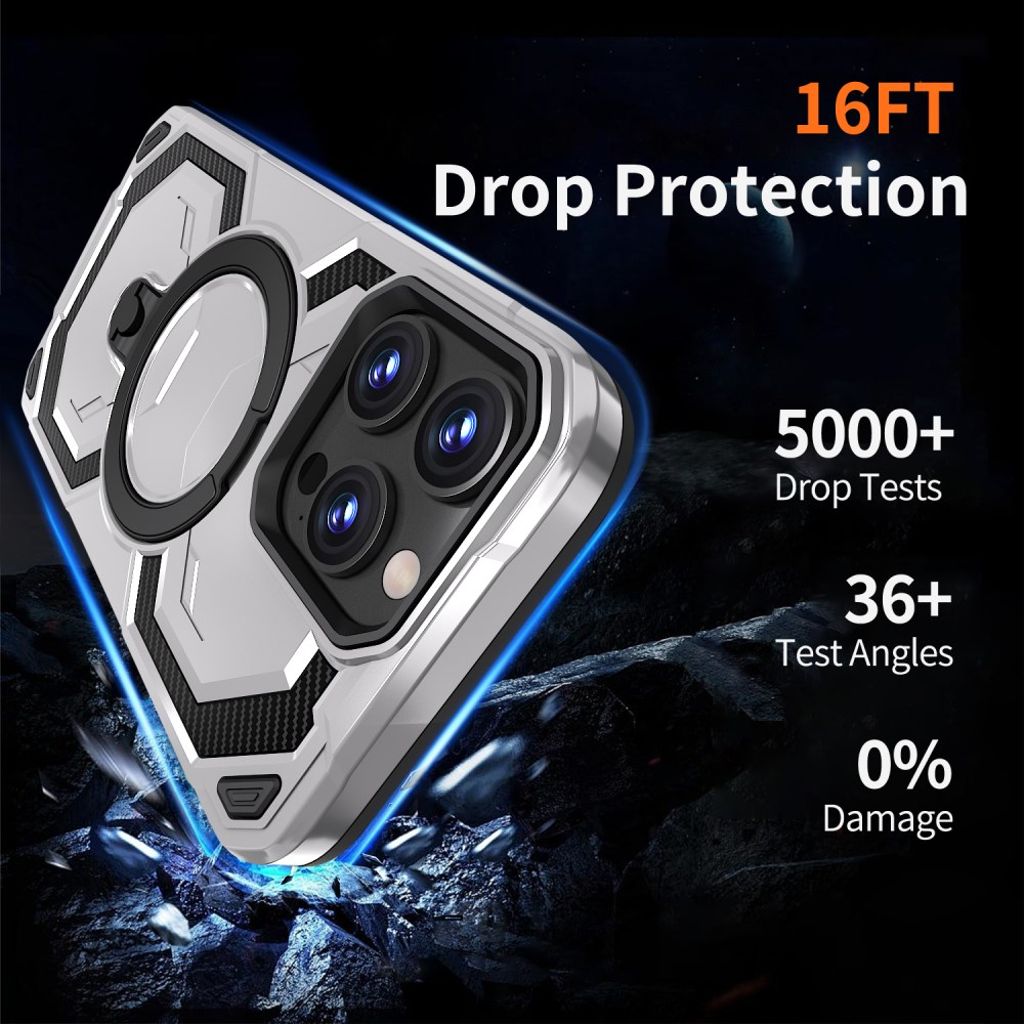 iPhone 15 Pro Max Kuori Sormuksenpidike - Harmaa