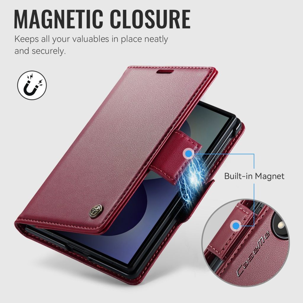 CASEME Samsung Galaxy Z Fold8 Flip Cover med RFID blokering - Rød