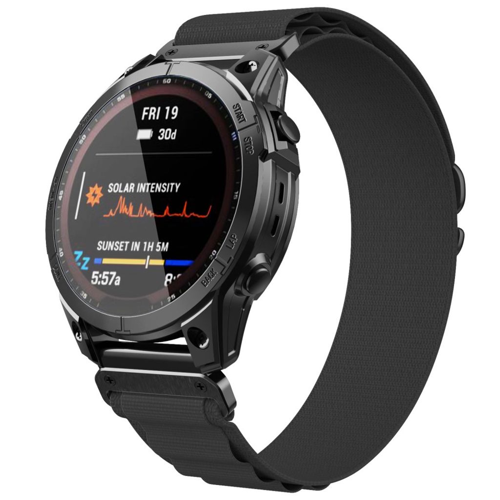 Garmin Fenix 8 Pro/7X/7X Solar/Tactix 7 Pro etc. Klockarmband Nylon – Svart