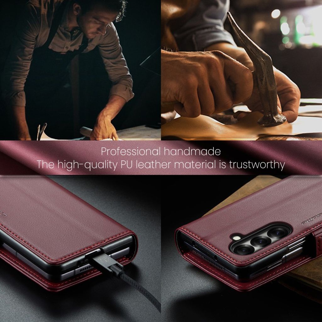 CASEME Samsung Galaxy Z Fold7 5G Fodral med RFID-blockering - Röd