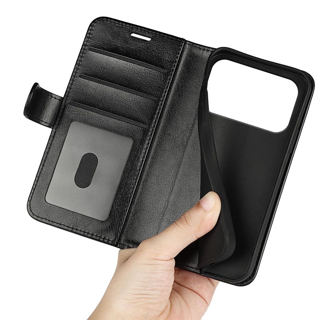 iPhone 18 Pro/17 Pro LommebokCover i PU skinn - Svart