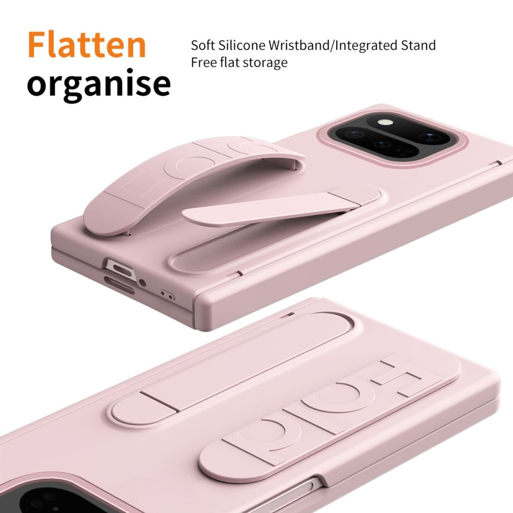 Google Pixel 11 Pro Fold Deksel med skjermbeskytter i herdet glass - Rosa