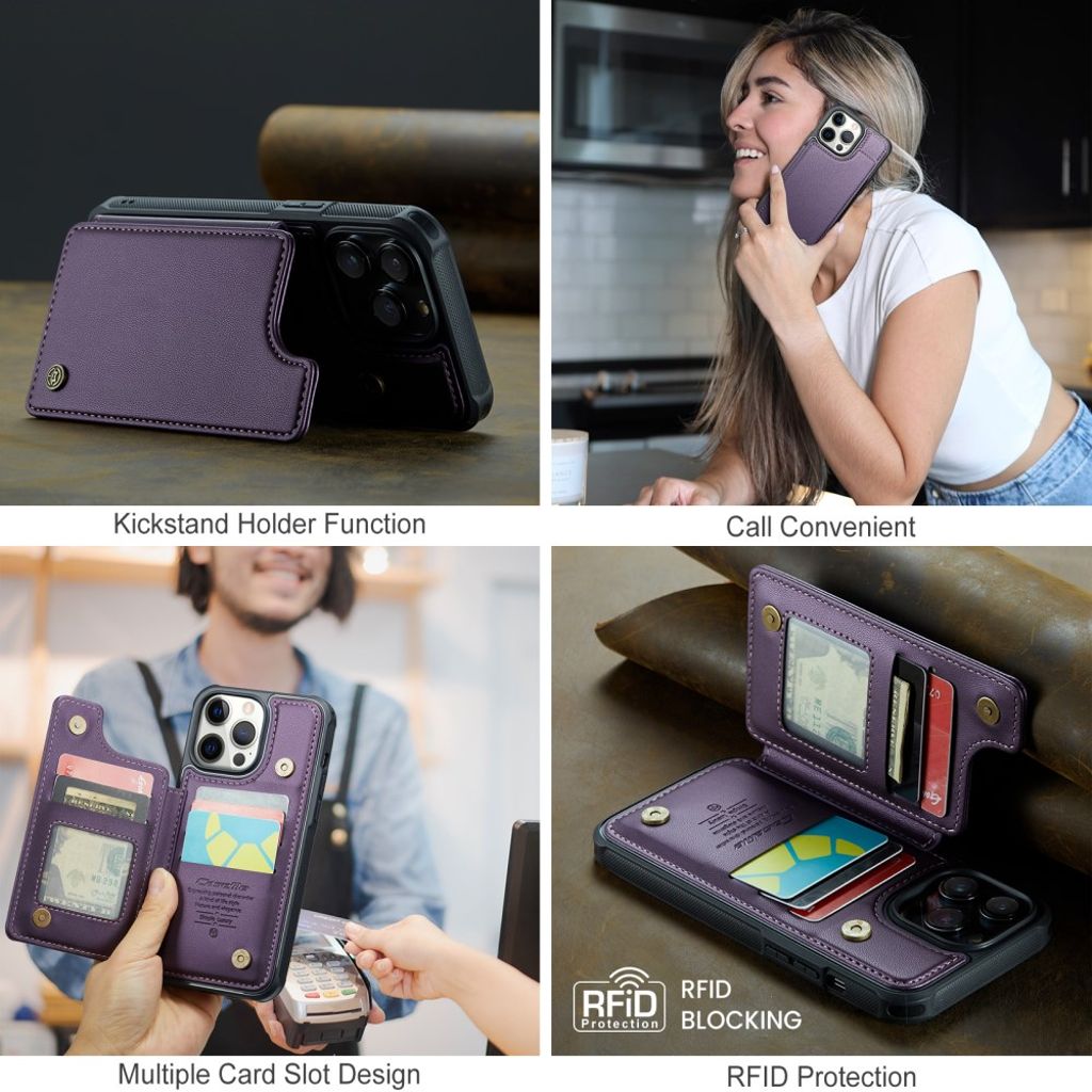 CASEME iPhone 12 Pro Max Cover med Pung - Lilla