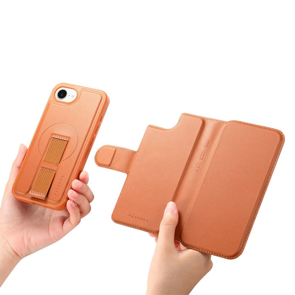 CASENEO iPhone 16e Magnetic Wallet Cover RFID Blocking – Brown