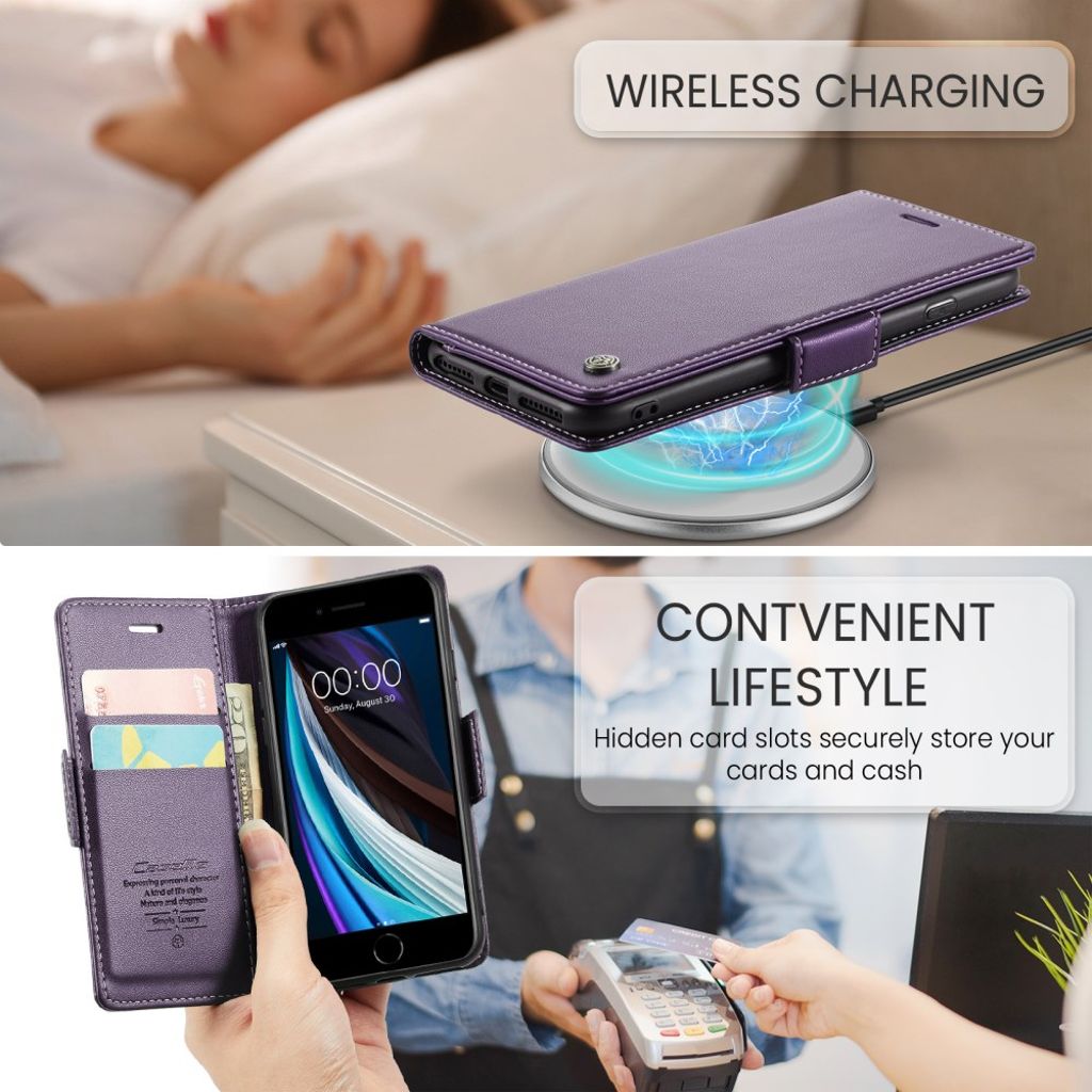 CASEME iPhone 6/6s/7/8/SE 2020/2022 Etui med Kortplads - Lilla