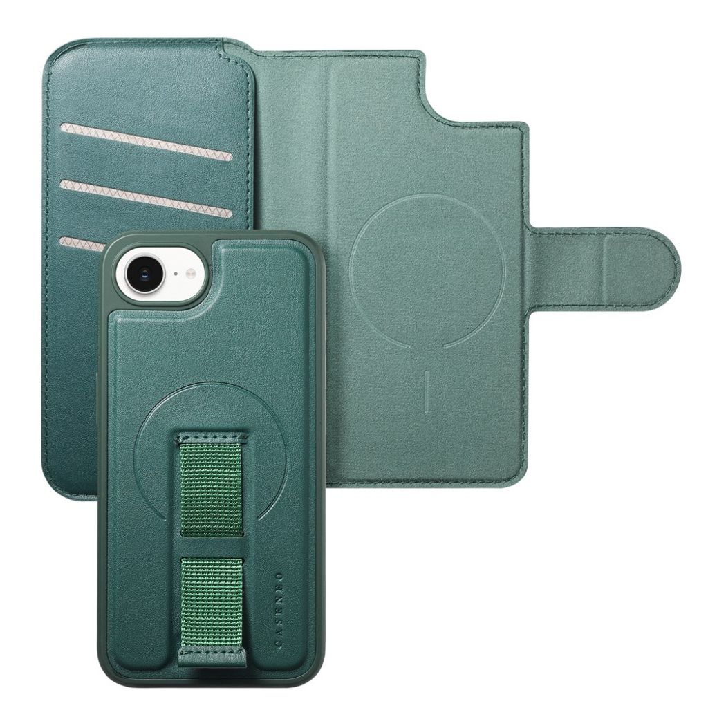 CASENEO iPhone 16e Plånboksfodral RFID-blockerande MagSafe – Grön
