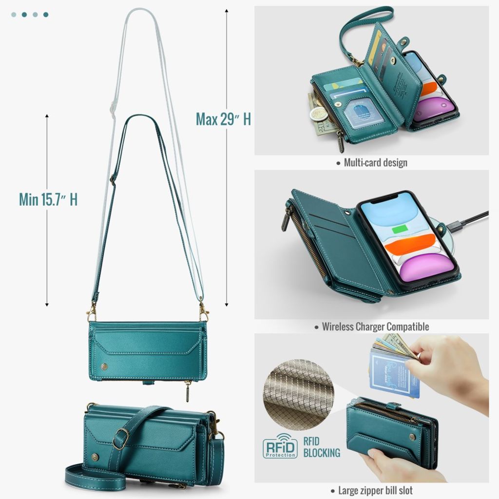 CASEME iPhone 11 Fodral med 10 Kortfack - Grön