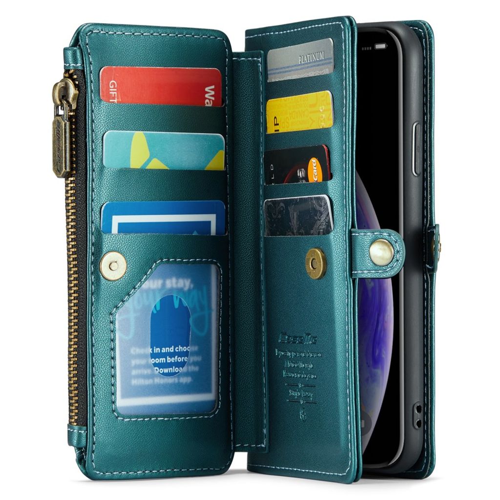 iPhone XS Max Pungetui CASEME C36 Kortholder og Stativ - Grøn