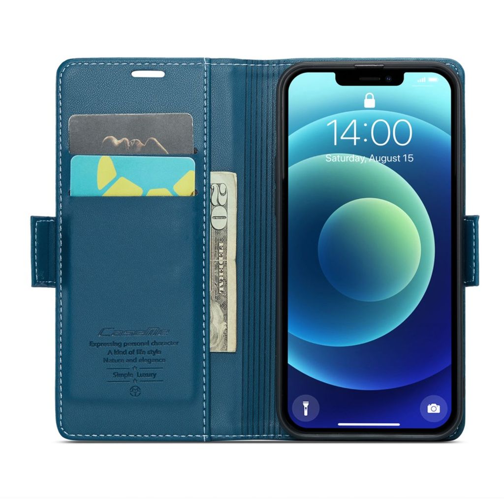 CASEME iPhone 12 Mini Wallet Cover with Stand - Blue