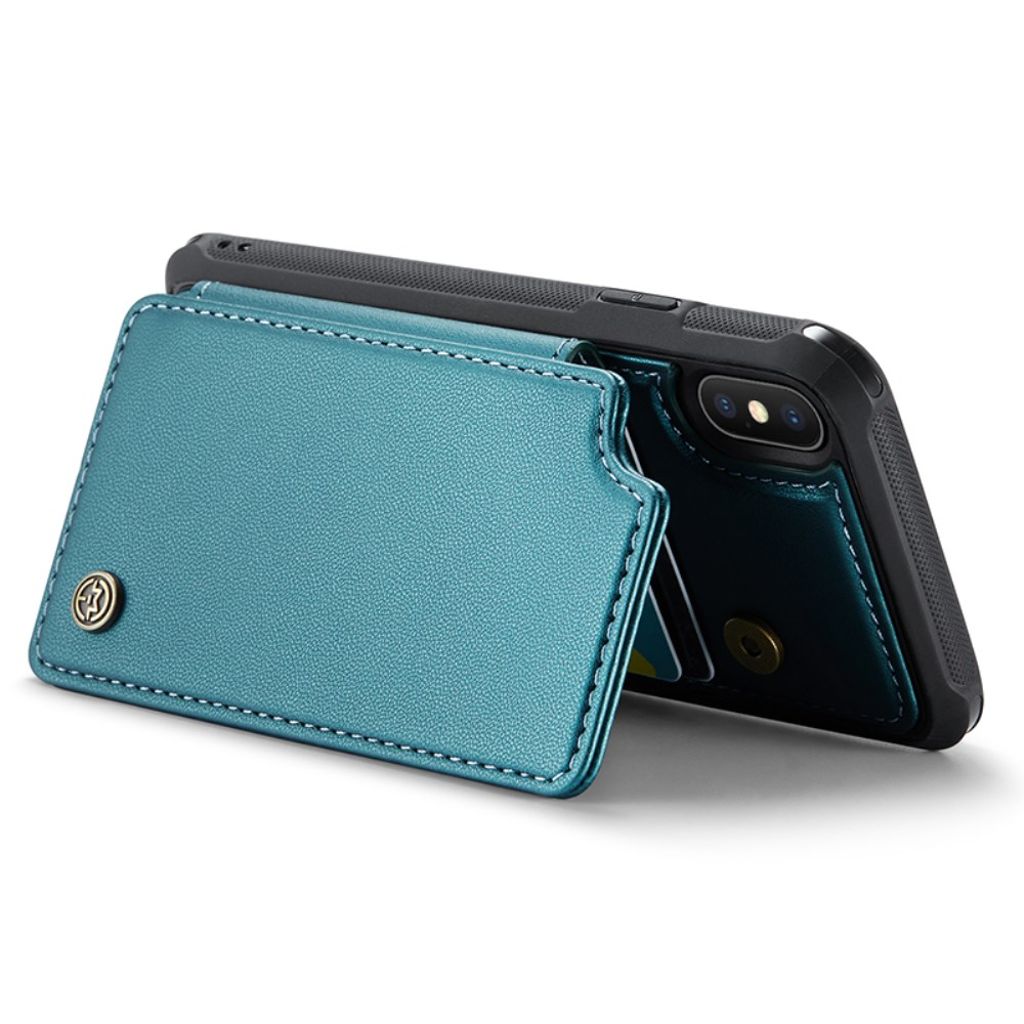 CASEME iPhone XS Max Pungcover med RFID og Stativ – Grøn