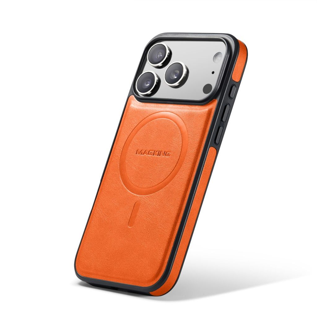 MAGKING K1 iPhone 18 Pro Max / 17 Pro Max MagSafe Deksel i PU-skinn - Oransje