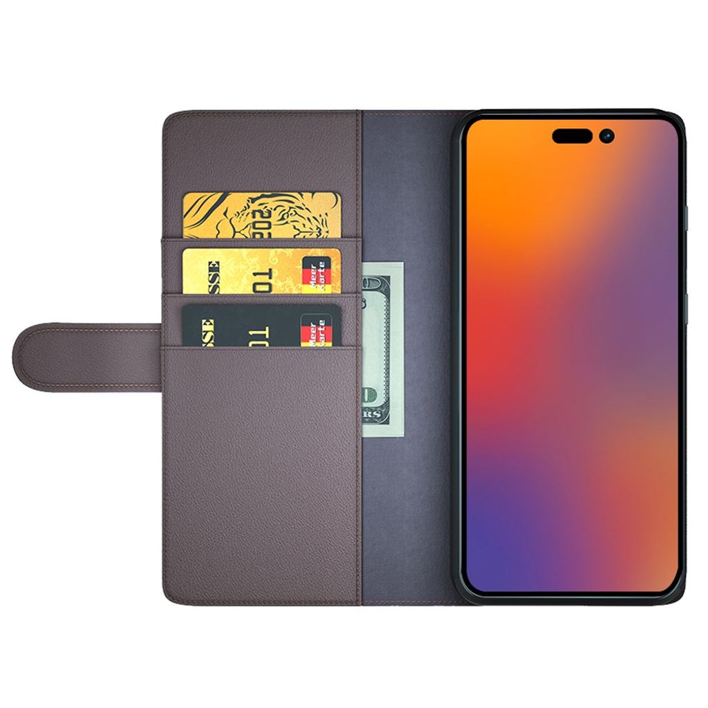 iPhone 14 Pro Max Wallet Cover - Brown