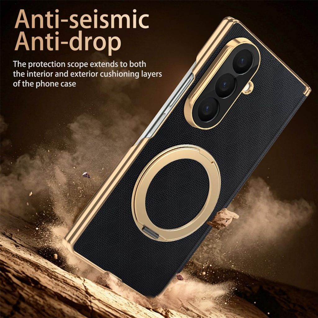 Samsung Galaxy Z Fold8 Ultra MagSafe kuori rengasjalustalla - Musta