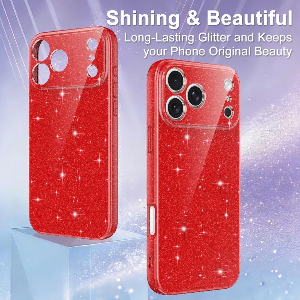 iPhone 17 Pro Max MagSafe Kimaltava Kuori – Punainen