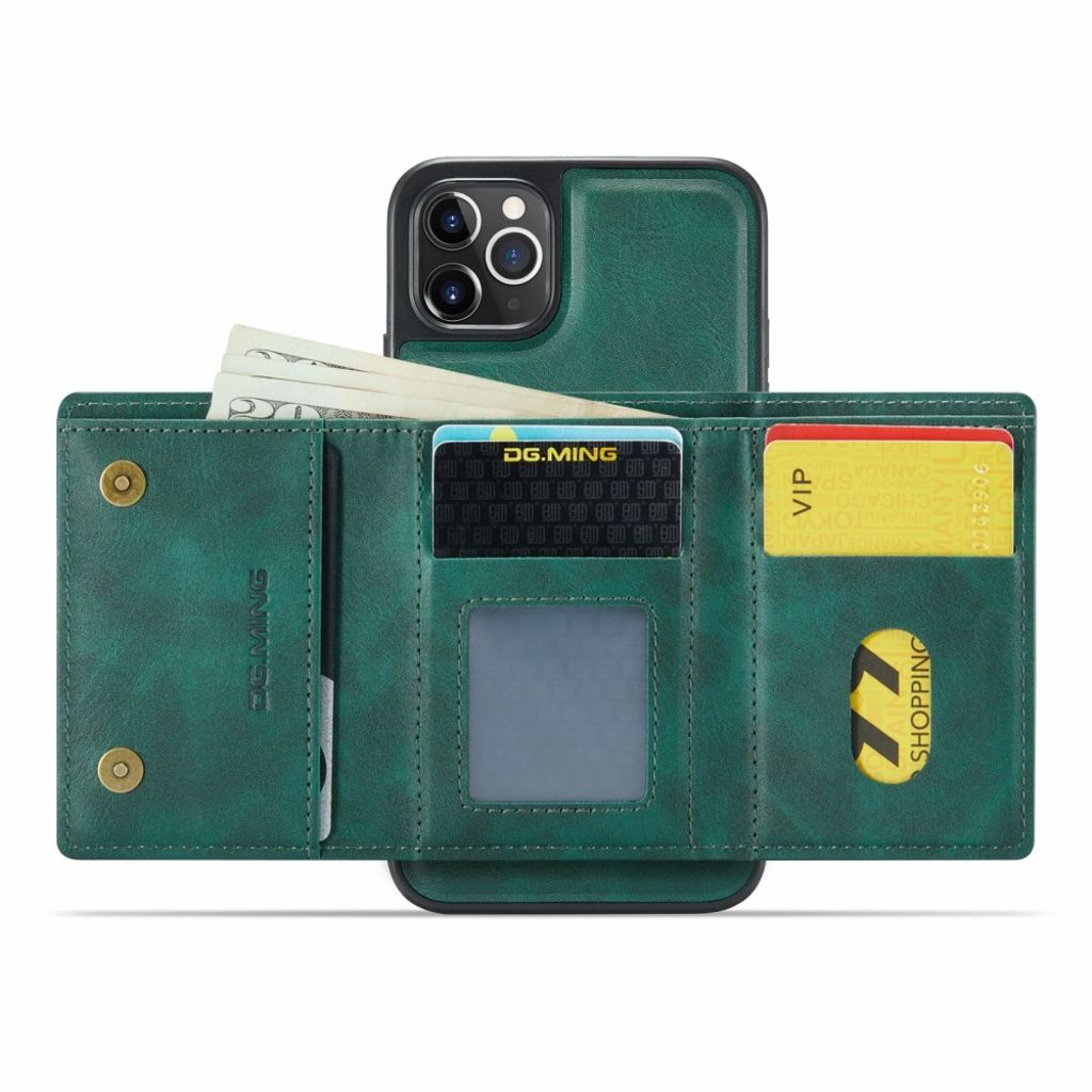 DG.MING iPhone 11 Pro Cover med Pung - Grøn
