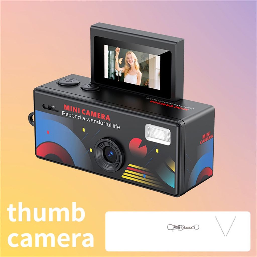 LK-030 Mini digitalkamera 720P HD med nyckelring och 0.96" display – Svart