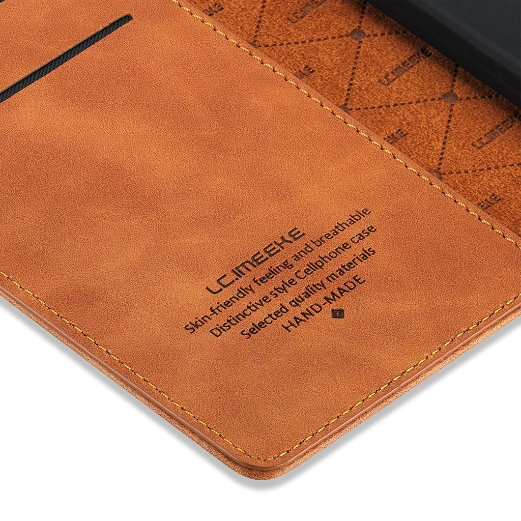 LC.IMEEKE iPhone X/XS Lompakkokotelo Jalustalla - Ruskea