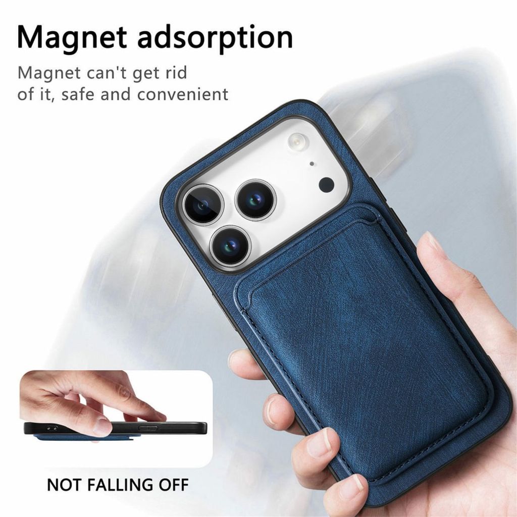iPhone 17 Pro Max 2-i-1 Lommebokdeksel med Kortholder - Blå