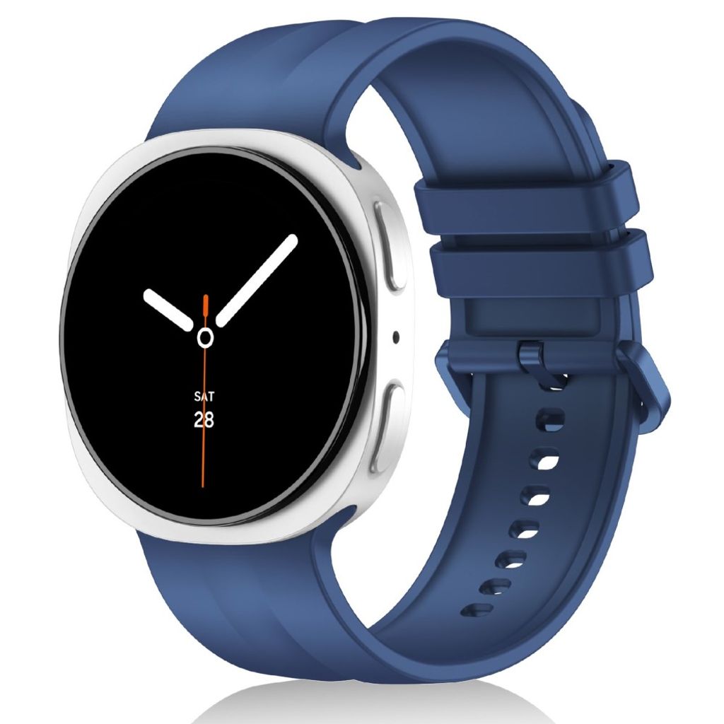 Samsung Galaxy Watch9/8/8 Classic Ensfarget silikon klokkerem S - Blå