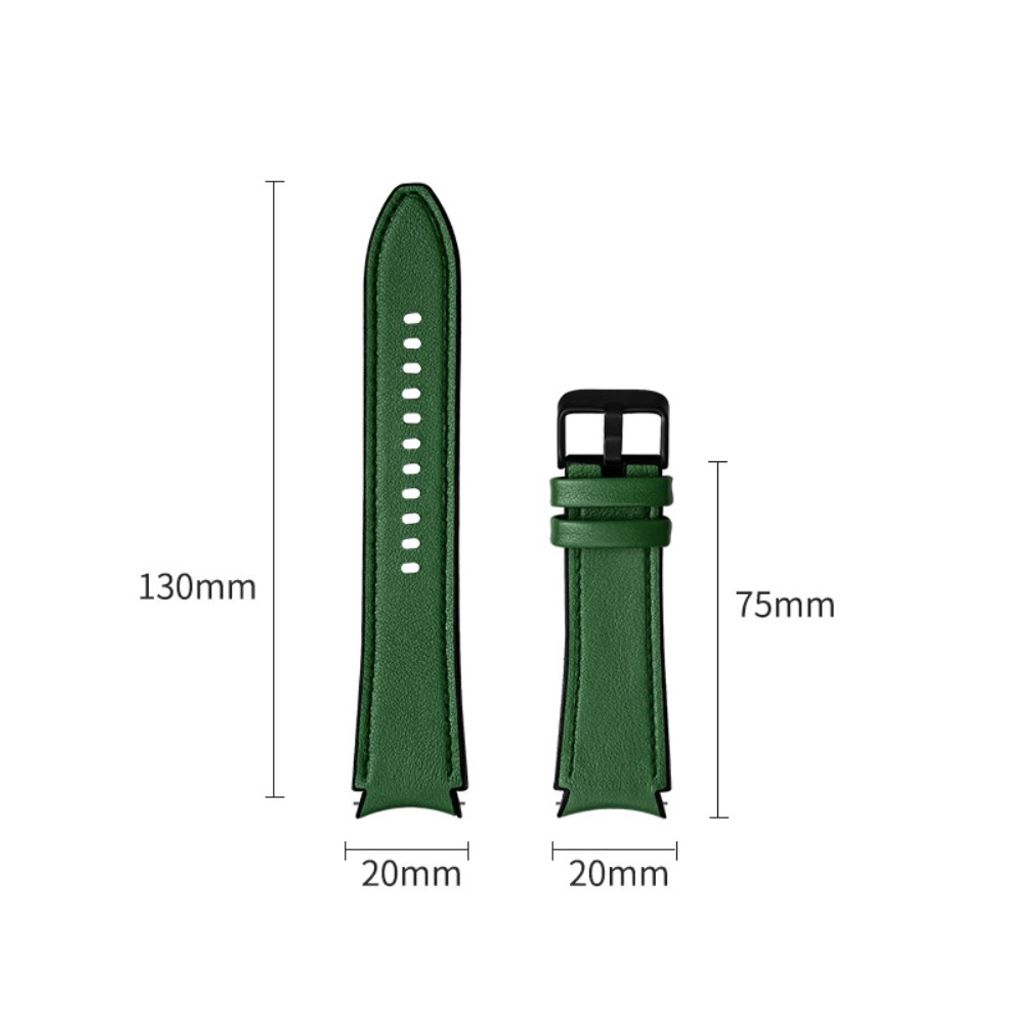 Samsung Galaxy Watch6/5/5 Pro/4 Klockarmband i Läder – Svart