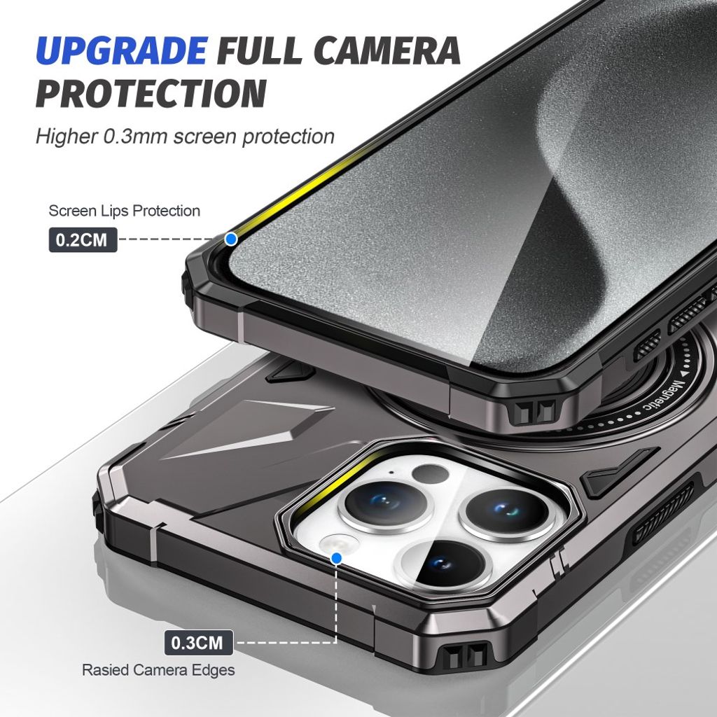 iPhone 12 Pro Max Cover med Ringholder - Mørkegrå