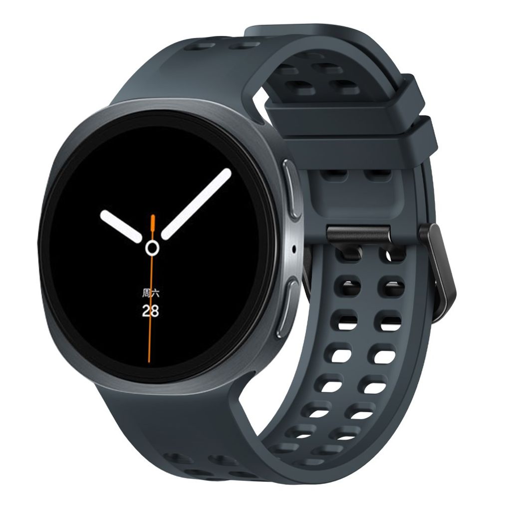 Samsung Galaxy Watch9/8/8 Classic silikon klokkerem med dobbel spenne - Mørkblå