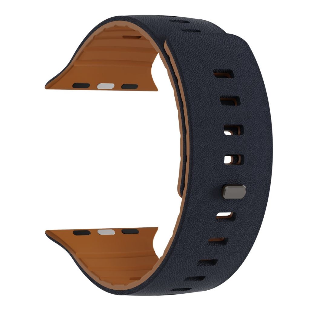 Apple Watch 49/46/44/42mm Klockarmband i texturerat silikon - Blå/Brun