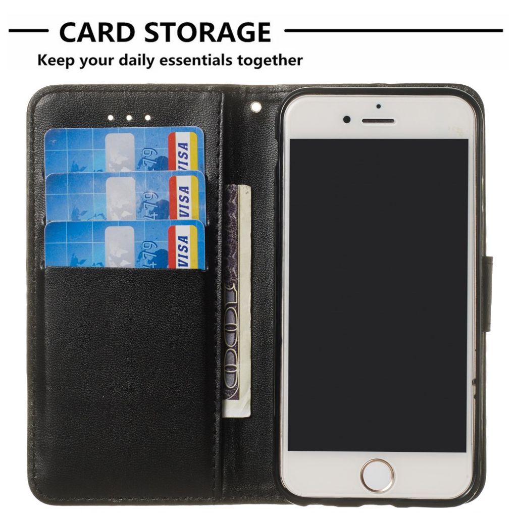 iPhone 6/6s Plånboksfodral med Stativ - Svart