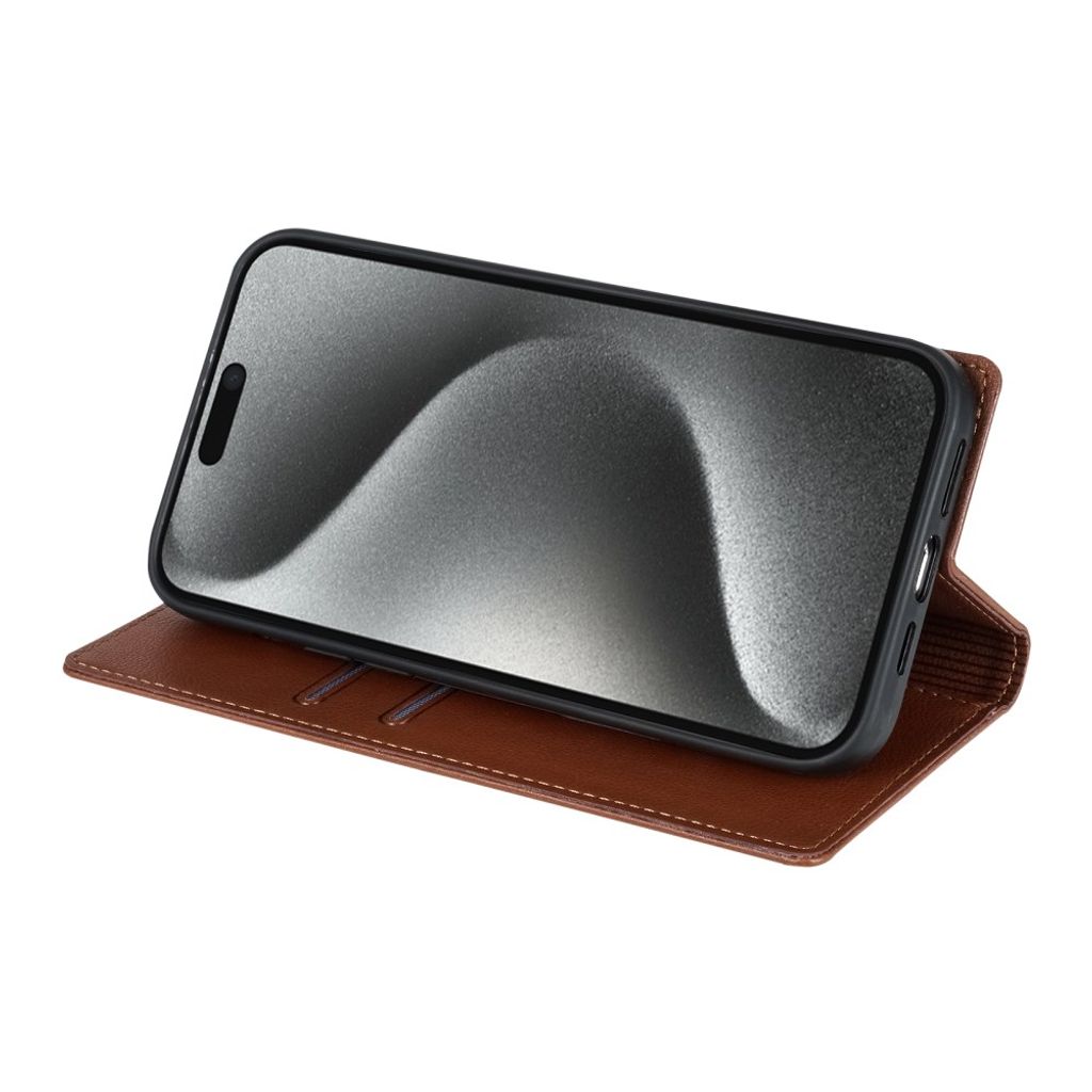 iPhone 18 Pro/17 Pro Lommeboketui med stativ - Brun