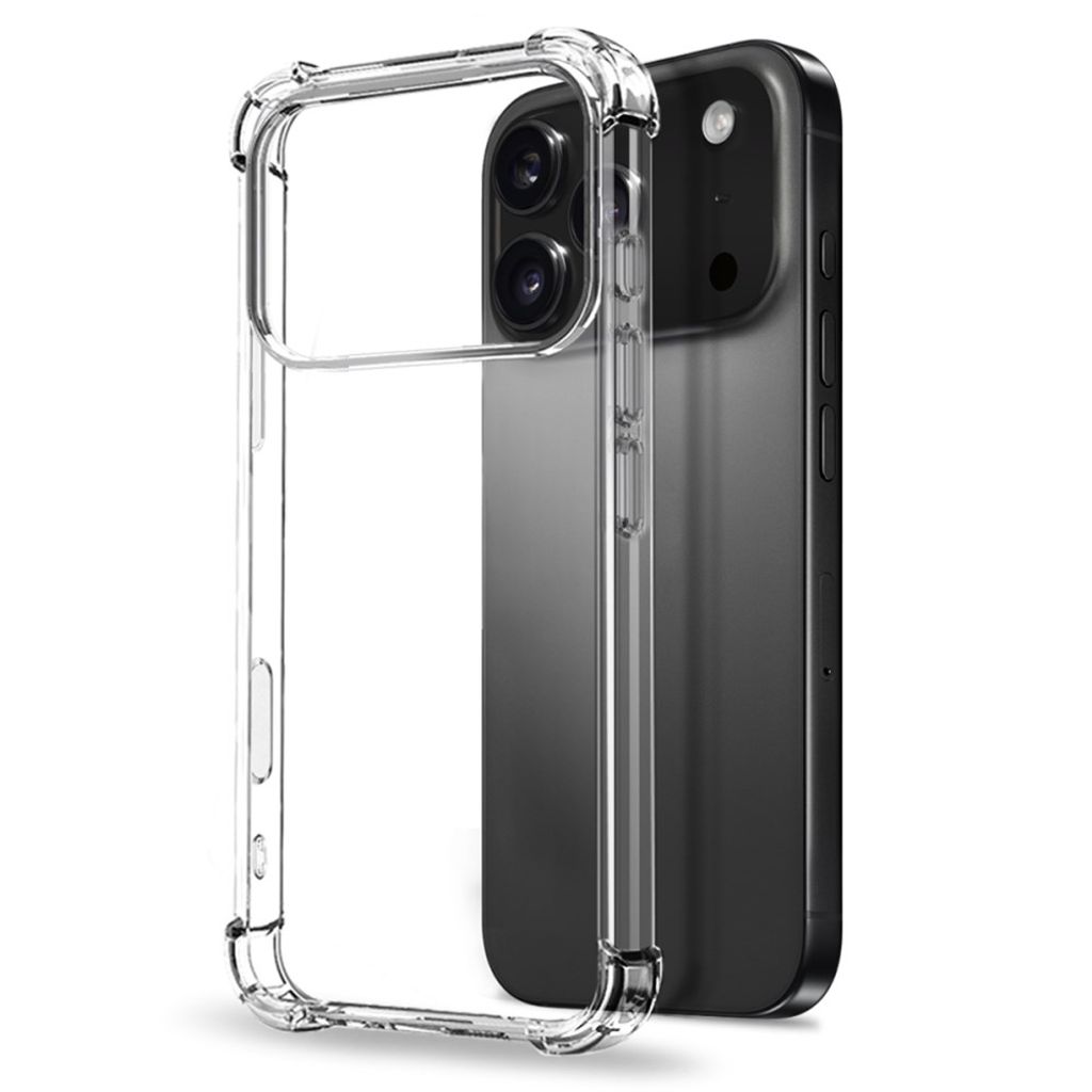 NORTHJO iPhone 18 Pro Max 3-in-1 Kuori + Näytön- ja Linssinsuoja - Läpinäkyvä