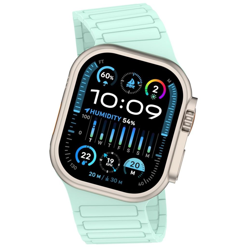 Apple Watch 49/46/44/42mm Klockarmband i Silikon Magnetisk Loop - Mint