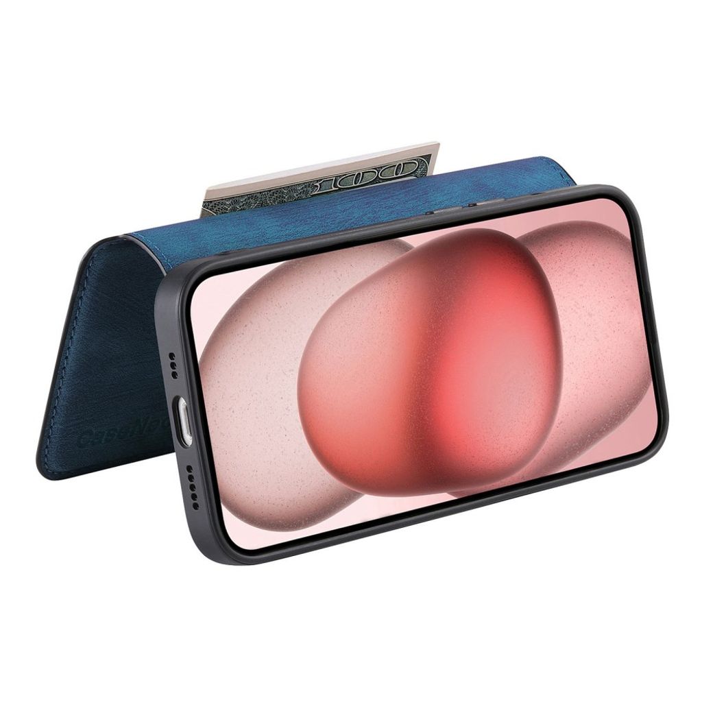 CASENEO iPhone 13 Lompakkokotelo Irrotettavalla - Tummansininen