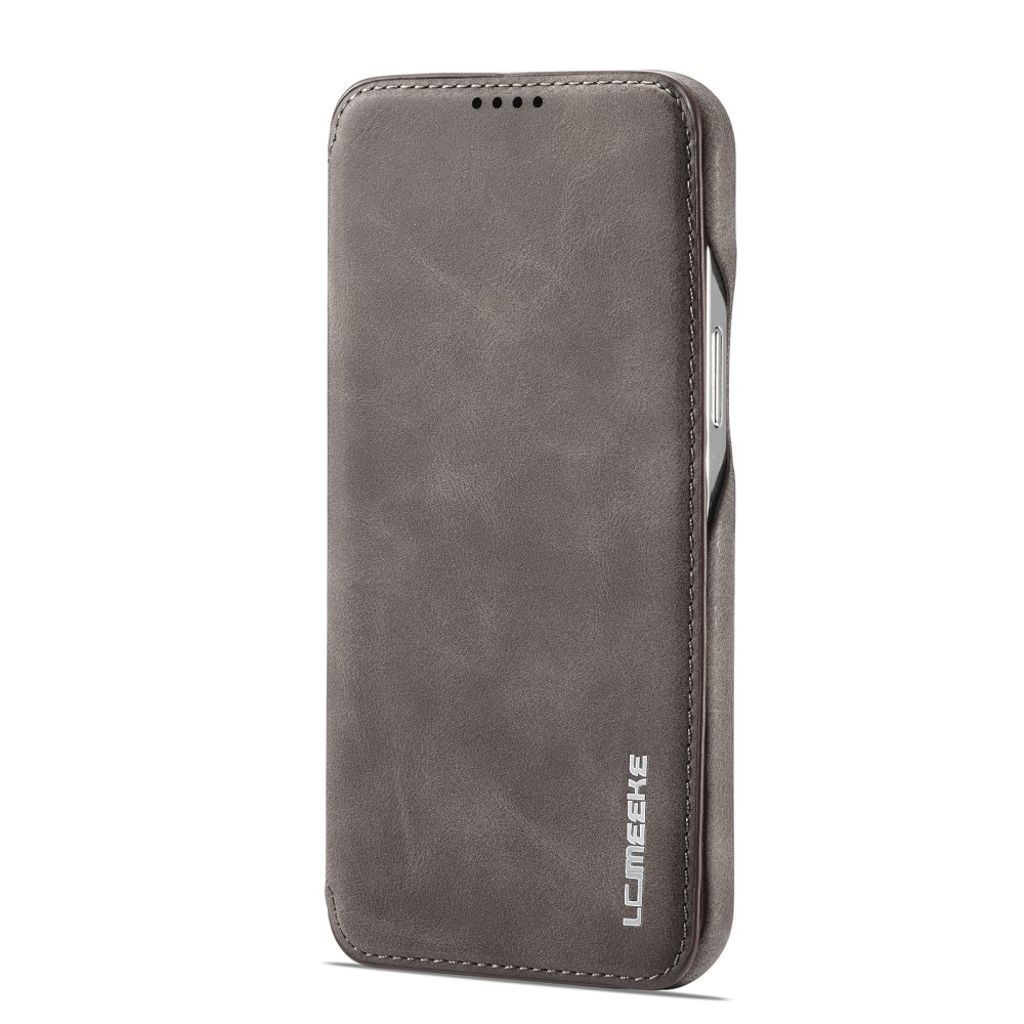 LC.IMEEKE iPhone 15 Pro Wallet Cover Card Holder Stand - Dark Brown
