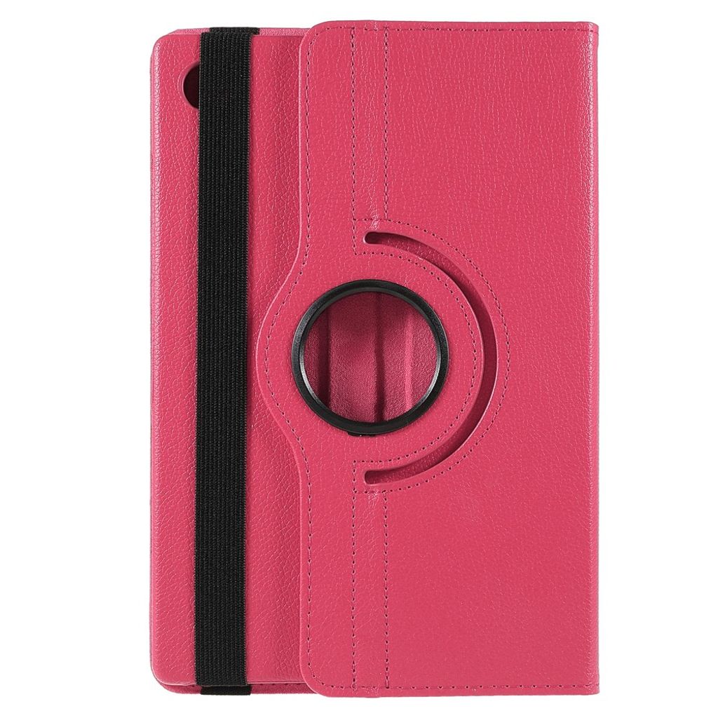 Samsung Galaxy Tab A11 Plus Etui med Roterende Stativ PU-lær - Rosa