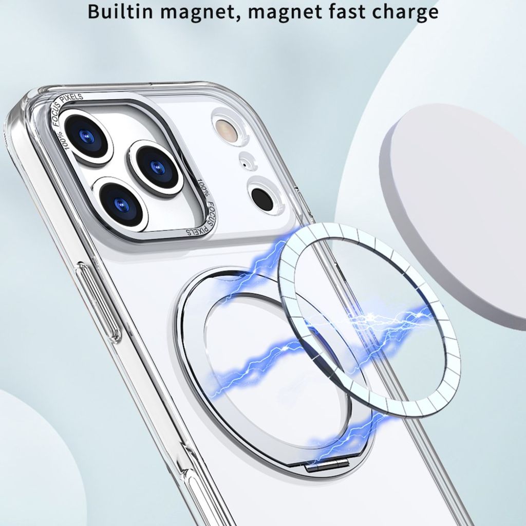 iPhone 18 Pro Max/17 Pro Max MagSafe Skal med Ringstativ - Transparent