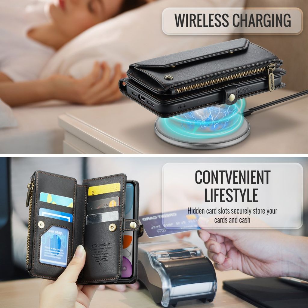 CASEME iPhone 11 Kotelo 10 Korttipaikka - Musta